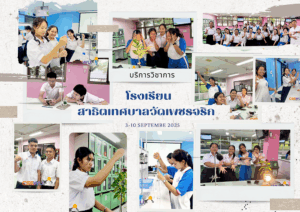 ศูนย์เครื่องมือวิทยาศาสตร์และเทคโนโลยี มหาวิทยาลัยวลัยลักษณ์ จัดกิจกรรมฝึกทักษะกระบวนการทางวิทยาศาสตร์และเทคโนโลยี ให้กับนักเรียนจากโรงเรียนสาธิตเทศบาลวัดเพชรจริก จังหวัดนครศรีธรรมราช ในระหว่างวันที่ 3 - 10 กันยายน 2568